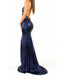 Mermaid Straps V-neck Backless Long Sequins Prom Dresses, PD0605
