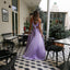 Two-pieces Straps A-line V-neck Long Prom Dresses With Split, PD0578