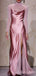 Simple Satin Spaghetti Straps Long Evening Prom Dresses, Custom prom Dress, BGS0028