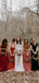Velvet V-neck Long A-line Bridesmaid Dresses , BN1037