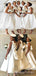 A-line White Satin High Neck Custom Bridesmaid Dresses , BN1152
