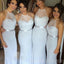 Simple Blue Halter  Long Mermaid Sweet Heart Custom Bridesmaid Dresses , BN1164
