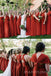 Simple Mismatched Burnt Orange Long A-line Custom Bridesmaid Dresses , BN1251