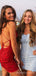 Sexy Spaghetti Straps Backless Appliques Short Homecoming Dresses, HM1001