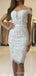 Off Shoulder Appliques Short Mermaid Homecoming Dresses, HM1058