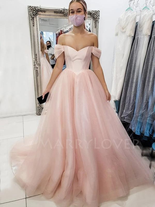 A-line Chic Halter High Split Organza Long Evening Prom Dresses, Cheap Prom Dresses, MR7444
