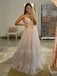 Sexy See Throuth V Neck A-line Tulle Long Evening Prom Dresses, Evening Party Prom Dresses, MR7267