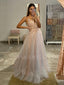 Sexy See Throuth V Neck A-line Tulle Long Evening Prom Dresses, Evening Party Prom Dresses, MR7267