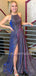 A-Line Backless Sparkle Long Evening Prom Dresses, Cheap Custom Prom Dresses,MR7329