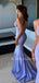 Deep V Neck Blue Mermaid Beaded Backless Long V Back Evening Prom Dresses, Cheap Custom Backless Prom Dresses, MR7354
