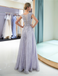 A-line Round Neck Cap-sleeves Appliques Sparkly Prom Dresses, PD0618