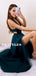 A-line V-neck Sleeveless Sexy Long Tulle Prom Dresses With Split, PD0635