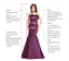 Mermaid Red Lace V-neck Long Evening Prom Dresses, MR9279