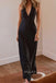 Sheath Deev V-neck Black Satin Long Evening Prom Dresses, MR0013