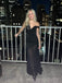 Gorgeous Black Chifffon V-neck Long Evening Prom Dresses, MR0020