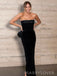 Formal Strapless Mermaid Black Long Evening Prom Dresses, MR0025