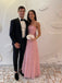 Pink Tulle Strapless Long Evening Prom Dresses A-line, MR0045