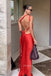 One Shoulder Soft Satin Mermiad Long Evening Prom Dresses Backless, MR0049