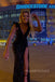 Sparkly Deep V-neck Black Sequins Long Evening Prom Dresses Side Slit, MR0061