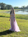 Purple Tulle Appliques A-line Long Evening Prom Dresses Sweetheart, MR0072