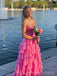 Sweetheart Pink Chiffon Appliques Long Evening Prom Dresses, A-line Prom Dress, MR0093