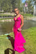 Sexy Backless Hot Pink Mermaid Long Evening Prom Dresses, Sparkly Prom Dress, MR0095