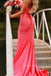 Gorgeous Sweetheart Pink Sparkly Long Evening Prom Dresses, Mermaid Strapless Prom Dress, MR0096