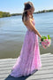 Sweetheart A-line Chiffon Long Evening Prom Dresses, Side Slit Prom Dress, MR0098