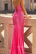 Pink Mermaid Side Slit Long Evening Prom Dresses, Sweet Heart Prom Dress, MR0106