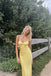 Spaghetti Straps Yellow Satin Mermaid Long Evening Prom Dresses, MR0134