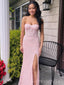 Pink Sequins Mermiaid Sweetheart Long Evening Prom Dresses, MR0145