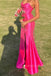 Morden Sweetheart Mermaid Pink Sparkly Long Evening Prom Dresses, MR0149