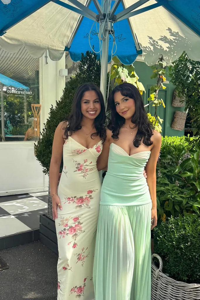 Gorgeous Sage Green Chiffon Sweetheart Long Evening Prom Dresses, Strapless Prom Dress, MR0168