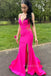 Unique Pink Mermaid Appliques Long Evening Prom Dresses, MR0172