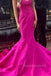 Formal Pink Satin Sweetheart Long Evening Prom Dresses, Mermaid Prom Dress, MR0179