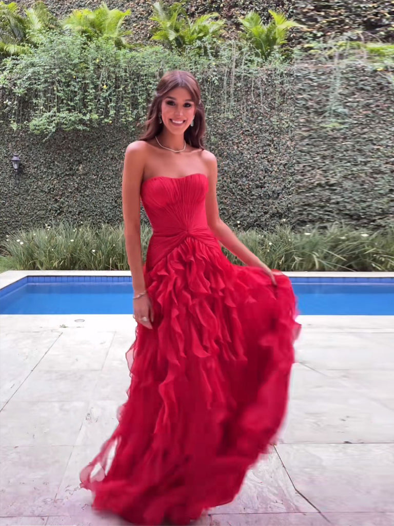 Formal Red Sweetheart Long Evening Prom Dresses, MR0188