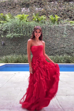 Formal Red Sweetheart Long Evening Prom Dresses, MR0188