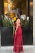 Elegant Burgundy Satin Mermaid Deep V-neck Long Evening Prom Dresses, MR0193
