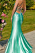 V-neck Green Sparkly Mermaid Long Evening Prom Dresses, MR0199
