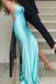 V-neck Green Sparkly Mermaid Long Evening Prom Dresses, MR0199