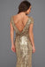 Morden Mermaid Gold Sequins Long Evening Prom Dresses, MR0206