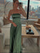 Unique Dusty Sage Green Strapless Long Simple Evening Prom Dresses, MR0207