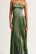 Unique Dusty Sage Green Strapless Long Simple Evening Prom Dresses, MR0207