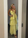 Yellow Chiffon A-line V-neck Long Evening Prom Dresses, MR0213