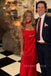 Sweetheart Red Satin Mermaid Long Evening Prom Dresses, MR0221