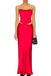 Two-pieces Strapless Red Satin Mermaid Long Evening Prom Dresses, MR0222