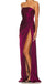 Mermaid Side Slit Satin Long Evening Prom Dresses Strapless, MR0223