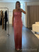 Lovely Strapless Pink Sequins Mermaid Long Evening Prom Dresses, MR0227
