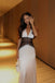 Sexy Backless White Black Lace Long Evening Prom Dresses, Deep V-neck Prom Dress, MR0244