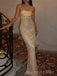 Sparkly Gold Mermaid Strapless Long Evening Prom Dresses, MR0246